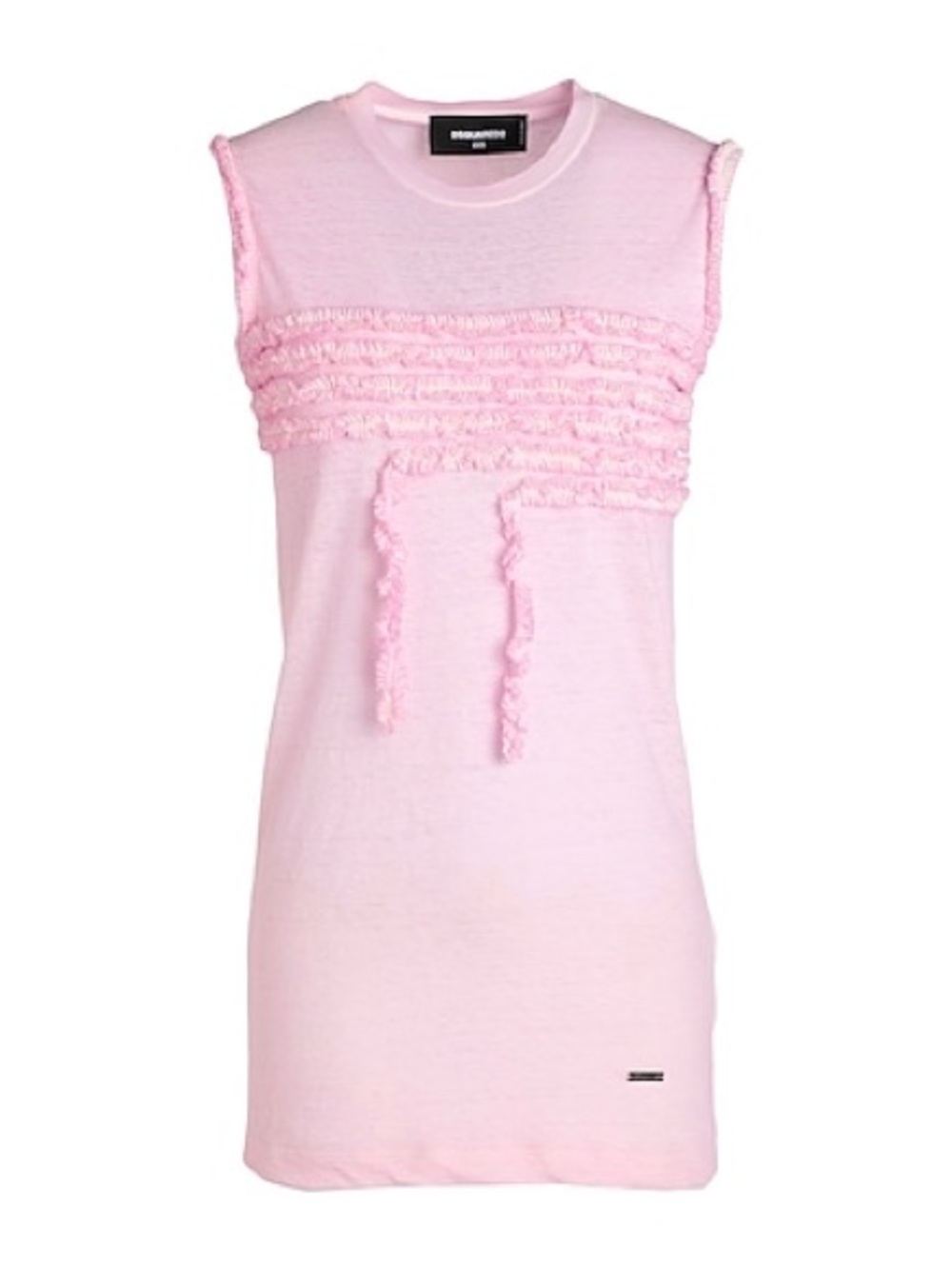 DSQUARED2 Pink Ruffle Trim Sleeveless Tank Top NWT